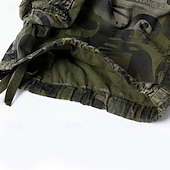 preiswerte Klassiker-Herren Capri-Cargo-Shorts Caprihose Shorts mit Camouflage-Muster Mehrere Taschen Button-Down Klappentasche Tarnung Komfort tragbar Wadenlang Outdoor Sport Täglich Mode Lässig Blau Armeegrün
