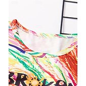 billige Jentas 3D-visjon og skinne-Jente 3D Grafisk Bokstaver T-skjorter og shorts Sett Kortermet Sommer Vår Sport Mote Daglig Barn 4-12 år Crew-hals utendørs Feriereise Sport Skreddersydd