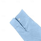 economico Casual da lavoro-Per uomo Camicia in cotone e lino Semplice Vacanza Nero Bianco Cachi Grigio scuro Manica Lunga Colletto alla coreana Abbigliamento