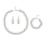 economico Parure di gioielli-Set di orecchini 1 Set Lega 1 Bracciale Orecchini Collana Per donna Lusso Parure di gioielli Per Festival