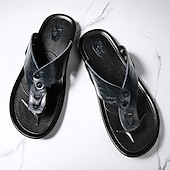 preiswerte Urlaubsandalen-Moderne Flip-Flops aus hellbraunem Kunstleder für Herren mit doppelten Aussparungen und verstellbaren Riemen – vielseitiges Schuhwerk für Komfort im Alltag