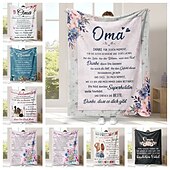 billige Tepper og pledd-morsdagsteppe, et brev til mor, morsdagsgave myk og koselig, perfekt gave til mor, blomster- eller hjertedesign, varm og behagelig