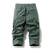 economico Classico-Per uomo Pantaloncini Cargo Capri Pantaloni capri Coulisse Elastico in vita Multi-tasche Semplice Comodità Indossabile Lunghezza al polpaccio All&#039;aperto Sport Quotidiano Moda Casual Nero Cachi