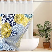 cheap Shower Curtains-No Hook Leaves Pattern Shower Curtain 180cm*180cm(70&quot;*70&quot;), Double Layer Waterproof Bathtub Curtain with Snap-in Fabric Liner &amp; Sheer Top Window for Bathroom Decor