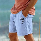billige Herre Elite Shorts-Herre kinesisk Casual shorts Blad Pustende Utendørs Kort utendørs Daglig Ferie Hawaiisk Hvit Blå Mikroelastisk