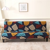 billiga Futon soffa-jacquardtyg armlös bäddsoffa överdrag soffa nyår dekor överdrag stretchskydd elastiskt bänkskydd