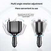 levne Nabíječky do auta-zasouvací nabíječka do auta 5v1 rychlonabíjecí adaptér do auta 12v-24v univerzální pro iphone samsung xiaomi
