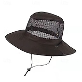 billiga uppvärmning avkylning-solhatt för män som andas, bred brättad hopfällbar buckethatt med mesh, uv-skydd fiskehatt för campingvandring