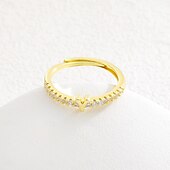 お買い得  贈り物-パーソナライズされた文字リング、お母さんへの贈り物、18Kゴールドメッキ銅リング、A-Zアルファベットデザイン、ジルコン付き調節可能なオープンバンド、女性のためのエレガントでスタイリッシュなジュエリー