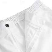 economico Vacanza-Per uomo Shorts Shorts di Lino Pantaloncini Estivi Shorts da Spiaggia Bottoni Elastico in vita Gamba Dritta Semplice Comodità Traspirante Lunghezza al ginocchio Casuale Quotidiano Ferie Vacanza Moda