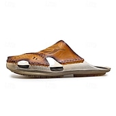 abordables Sandales décontractées-Sandales d&#039;extérieur en similicuir pour hommes avec semelle robuste et design respirant – chaussures confortables pour la randonnée et les vêtements décontractés