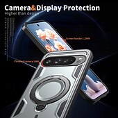 お買い得  その他のスマホケース-電話 ケース 用途 グーグル ピクセル9プロ ピクセル9プロXL ピクセル9 バックカバー スタンド付き 磁石バックル ワイヤレス充電をサポート レトロ風 TPU PC