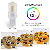 זול נורות דו-פיניות לד-נורות g9 led 3w 5w שווה ערך למנורת הלוגן 30w 50w נורה ניתנת לעמעום 220v לנברשות פנימיות נורות תקרה 10 יחידות