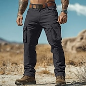 economico Pantaloni cargo-Per uomo Pantaloni Cargo Pantaloni da Lavoro Pantaloni da escursionismo Multi-tasche Gamba Dritta Semplice Traspirante Indossabile Lunghezza intera All&#039;aperto Quotidiano Campeggio &amp; Escursionismo