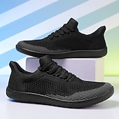 billiga Vardagssneakers-barfota vardagssneakers för män - modern svart, andningsbar mesh, komfortsula - lämplig för dagligt bruk och lätta sporter