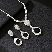 levne Sady šperků-Svatební šperky Soupravy 2 Umělé diamanty 1 x náhrdelník Náušnice Dámské Elegantní Sladký Půvab Klasika láska Drahocenný Sada šperků Pro Svatební Práce Dar