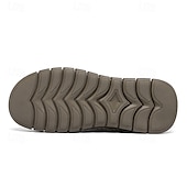 abordables sandalias de exterior-Sandalias beige sin cordones para hombre con diseño perforado y suela acolchada para paseos casuales y ropa de playa.