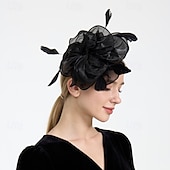 voordelige bruiloft facinators-Helm Organza Bruiloft Avond Feest Elegant Bruiloft Met Pure Kleur Helm Hoofddeksels