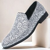levne Pánské nazouváky a mokasíny-pánské plesové boty - zlaté třpytivé slip-on mokasíny pro okouzlující večerní nošení