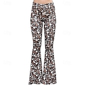 cheap Bottoms-Retro Vintage 1960s Hippie Long Length Dude Funk Bell Bottom Pants Hippie Disco Printing Fit &amp; Flare Women&#039;s Carnival Costume Carnival Daily Wear Pride Parade Pride Month Adults&#039; Pants Spring &amp; Summer