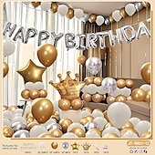 cheap Birthday Party Supplies-Birthday Party Scene Decoration Set - Multicolor Balloons with &#039;Happy Birthday&#039; Balloons Banner