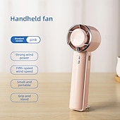 preiswerte Ventilator-Tragbarer faltbarer Handheld- und Tischventilator 5-Geschwindigkeits-Kühlwind Kältekompress-Funktion Type-C-Ladung Dual-Buttons Silikonbasis für Reisen im Freien und Bürogebrauch