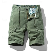 economico Classico-Per uomo Pantaloncini cargo Shorts Pantaloncini Estivi Coulisse Elastico in vita Multi-tasche Semplice Comodità Indossabile Lunghezza al ginocchio All&#039;aperto Sport Quotidiano Moda Casual Nero Cachi