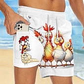 billige Dyr og fugler-Herre Dyr Dama Morsom Fôret shorts 2 i 1 svømmeshorts Badeshorts Medium Midje Hawaiisk Feriereise Ferie Strand Klær Sidelommer Med kompresjonsforing Elastisk snøring i midjen Designer Klær