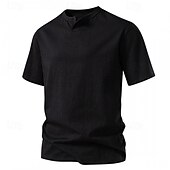 billiga Casual T-shirts för män-Herr T-shirt T-shirts Kortärmad tröja T-tröja Kortärmad V-slits Sommar Slät Mode Designer Grundläggande Klassisk Semester Gata Utekväll Svart Vit Ljusgrå Topp t-shirt för män