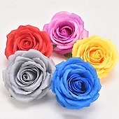 tanie Zapasy imprezowe i imprezowe-5 sztuk dużych sztucznych główek kwiatów róży z jedwabiu, dekoracja ślubna DIY, wieńce, scrapbooking, sztuczne kwiaty na Boże Narodzenie, do domu, ogrodu i dekoracji pudełek ze słodyczami