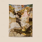 economico Arazzo Medievale-Arazzo medievale Arazzo del Medioevo Arte bizantina Grande arazzo Decorazione murale Fotonotizia Tenda Decorazione per casa Camera da letto Soggiorno San Giorgio e il drago