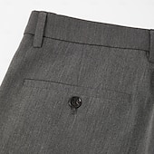 cheap Men's Elite Pants-Men's Dress Pants Solid Color Wearable No-Iron Full Length Formal Wedding Party Elegant Fashion Black Grey Micro-elastic