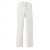 baratos Calça de linho de algodão simples-Mulheres Calças de linho de algodão Calças Simples Casual Comprimento total Natural Tecido Bolsos Design de cordão elástico Confortável Exterior Rua Roupa Diária Marron Escuro Verde Depressão Azul de