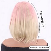 economico Parrucche trendy sintetiche-Parrucche sintetiche Ricciolo gonfiabile Poco ondulata Taglio scalato Separazione profonda A macchina Parrucca 30 pollici A1 Capelli sintetici Per donna Classico Comodo Colore Graduale e Sfumato