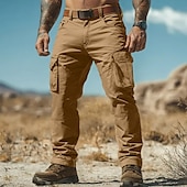 economico Pantaloni cargo-Per uomo Pantaloni Cargo Pantaloni da Lavoro Pantaloni da escursionismo Multi-tasche Gamba Dritta Semplice Traspirante Indossabile Lunghezza intera All&#039;aperto Quotidiano Campeggio &amp; Escursionismo