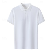 preiswerte Herren Elite Polo-Herren Polo Strick-Polopullover Formell Arbeit Umlegekragen Kurzarm Einfarbig Button-Down Frühling Wein Dunkelgrau Schwarz Weiß Hellgrün Khaki Polo