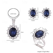 voordelige Sieradensets-bruidssieraden sets 1 set strass legering ringen oorbellen ketting dames elegante mode gepersonaliseerde sieraden set voor jubileum feest avondkleding