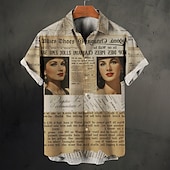 cheap Tops-Blouse / Shirt Retro Poster Retro Girl Graphic For Men&#039;s Adults&#039; Masquerade 3D Print Vacation Party
