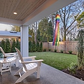 economico Bandiere da Giardino, Striscione-Giugno Mese del Pride Bandiera di Colonna Windsock Arcobaleno Volare nella Brezza Bandiera Decorativa per Giardino LGBT+ con Code Arcobaleno Lunghe Felice Pride