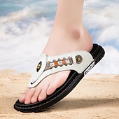preiswerte Urlaubsandalen-Sportliche Flip-Flops aus Kunstleder für Herren mit sportlichem Logodetail – strapazierfähiges, lässiges Sommerschuhwerk für aktives Tragen