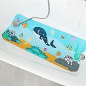 baratos Tapete antiderrapante para banheira-tapete de banho de bebê de desenho animado, tapete de banheira infantil antiderrapante para banho de criança, chuveiro antiderrapante, 40 pol. x 16 pol. com furos de drenagem e ventosas lavável à