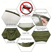 abordables Protection Solaire-1 hamac de camping en nylon robuste avec moustiquaire - anti-insectes solaire auto-respirant comprenant une ceinture d&#039;arbre et un sac de voyage d&#039;aventure en plein air portable
