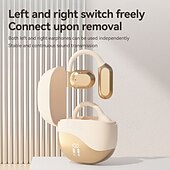 abordables Casques téléphoniques et professionnels-Casque de traduction IA - traduction sans fil en temps réel en 144 langues, suppression active du bruit, commandes tactiles, microphone à condensateur, chargement de type C pour les voyages d&#039;affaires