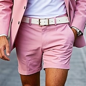 economico pantaloncini da lavoro-Per uomo Shorts eleganti Shorts da Lavoro Pantaloncini da golf Tasca Semplice Comodità Traspirante Corto All'aperto Affari Sport Casual Bianco Giallo