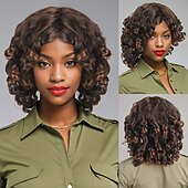 お買い得  最高品質ウィッグ-人工毛ウィッグ ウェーブ カーリーウィーブ レイヤード・ヘアカット アシメントリー・ヘアカット 機械製 かつら 81cm A1 合成 女性用 クラシック 快適 カラーグラデーション マルチカラー