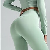 رخيصةأون طماق اليوغا والجوارب-نسائي السراويل اليوغا طماق اليوغا بعقب رفع بنطلون رياضي للبطن خصر عالي بيلاتيس تمرين نادي رياضي اكتشف - حل الجوارب الدراجات لون الصلبة بني فاتح أسود كريستال سباندكس الخريف رياضات ألبسة رياضية