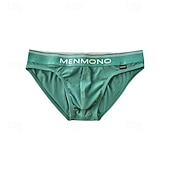 abordables Bóxer de hombre-Hombre 1 pc Bragas básicas Slip Retazos Poliéster Transpirable Suave Cómodo Refranes y citas Tiro Medio Negro Blanco