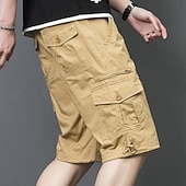 economico Classico-Per uomo Pantaloncini cargo Shorts Pantaloncini Estivi Coulisse Elastico in vita Multi-tasche Semplice Comodità Indossabile Lunghezza al ginocchio All&#039;aperto Sport Quotidiano Moda Casual Nero Giallo