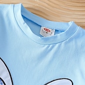 abordables Conjuntos-Semana Santa Chica 3D Caricatura Letra Camiseta y Bermudas Manga Corta Verano Moda Casual Bebé 1-3 años de edad Exterior