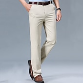 economico Sottile-Per uomo Pantaloni Pantaloni Eleganti Chinos Tasca Bottoni Semplice Comodità Quotidiano Affari Lavoro Moda Stile Classico Bianco Giallo Micro-elastico
